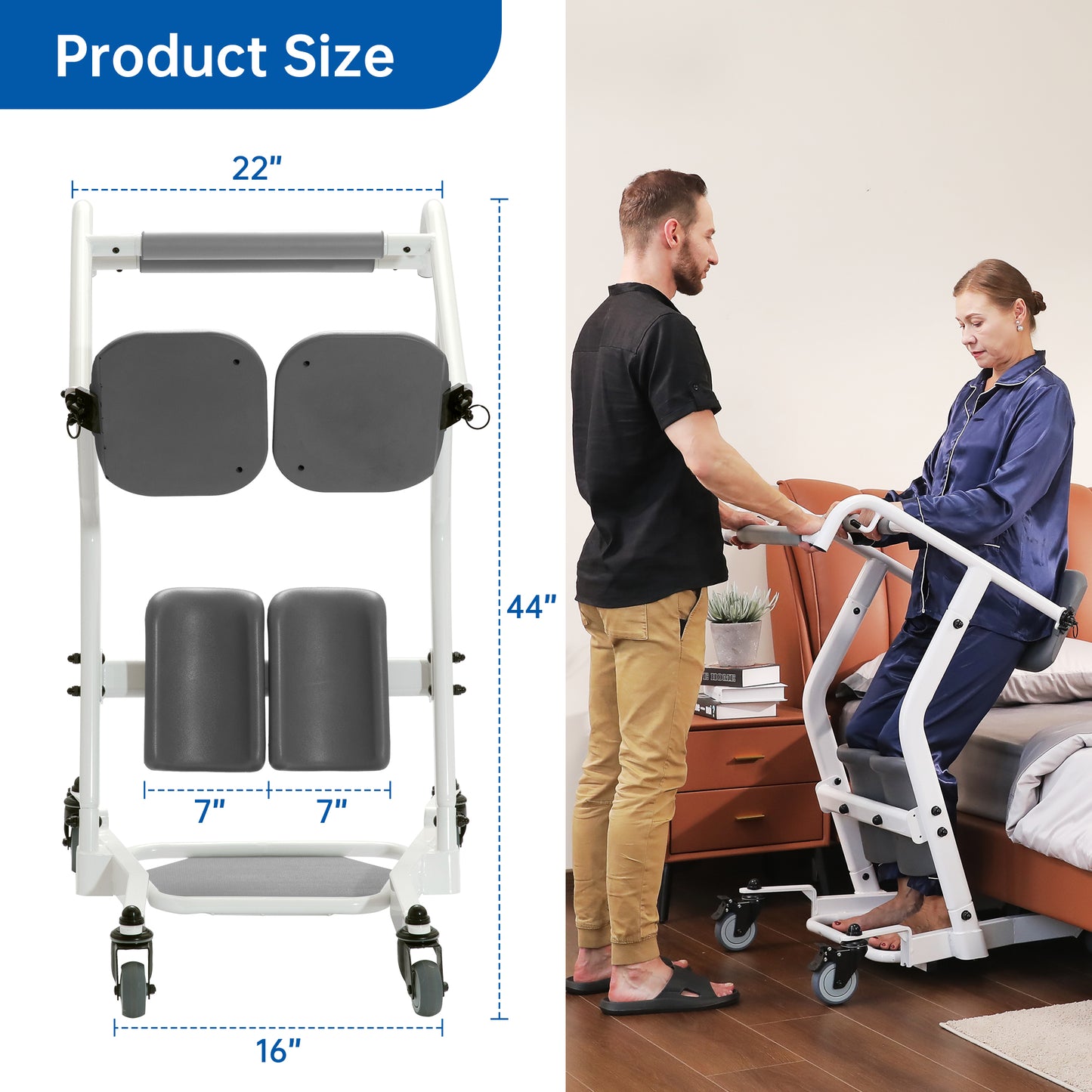 Stand Assist Patient Transport Unit, Patient Lift for Home Care Use, Medical Equipment Lift Assist