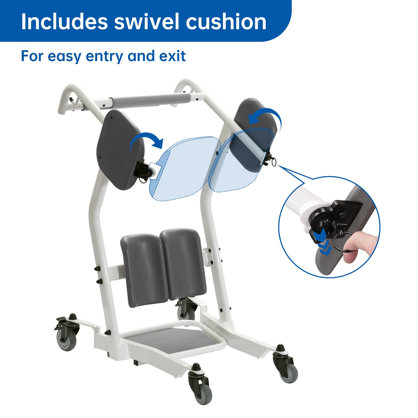 Stand Assist Patient Transport Unit, Patient Lift for Home Care Use, Medical Equipment Lift Assist